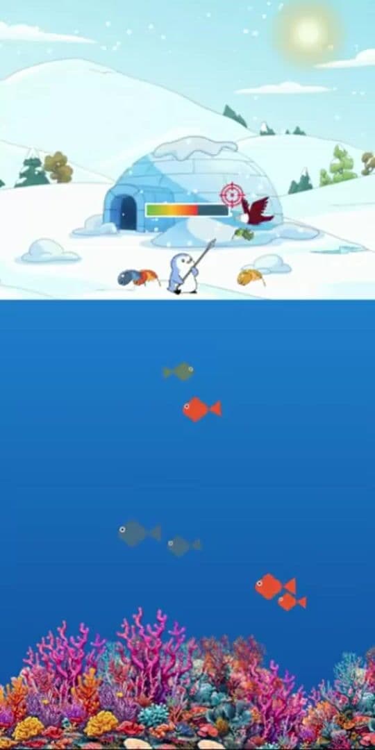 Pengu Catches Fish